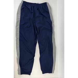 Reebok Workout Pants Mens XL Lined Ankle Zips Navy Gray